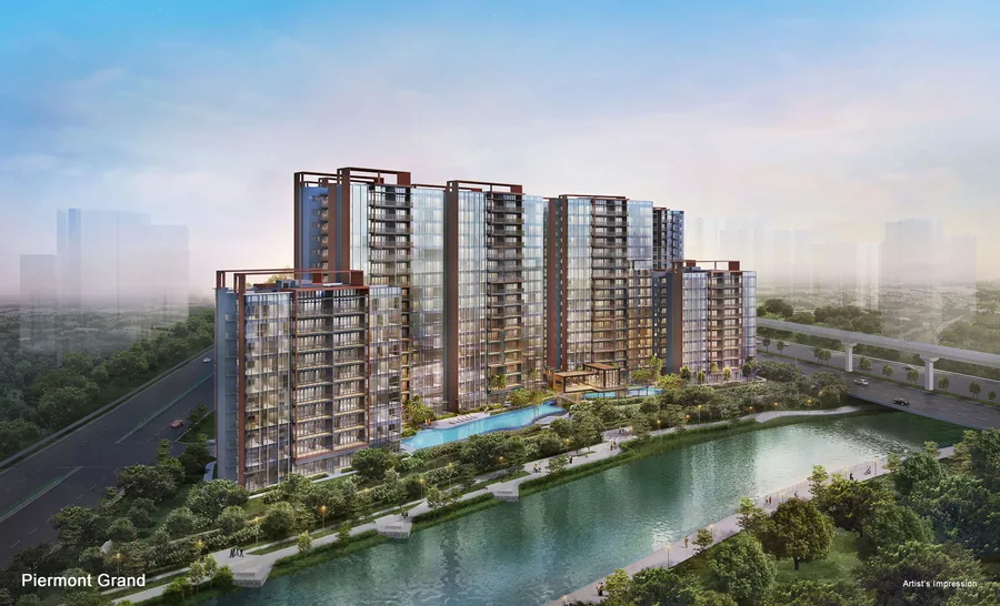 Solano Grand EC facade and towers at Senja Close — artist's impression